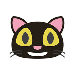 funny kawaii cute black cat sticker expression.