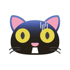 funny kawaii cute black cat sticker expression.