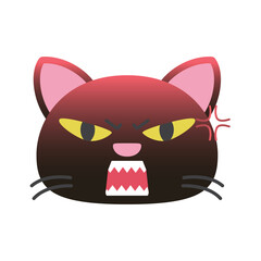 funny kawaii cute black cat sticker expression.