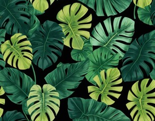 Fototapeta premium seamless pattern with leaves