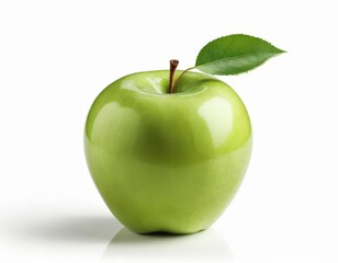 green apple on white