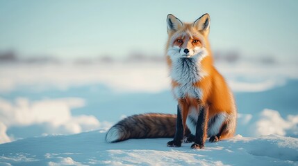 Obraz premium Majestic Red Fox in Winter Wonderland
