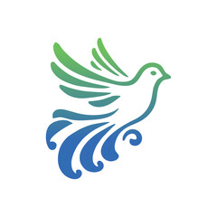 beauty abstract dove pigeon logo tribal