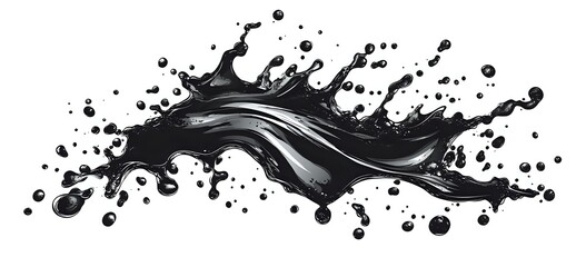 Abstract Black Liquid Splash: Dynamic Design Element