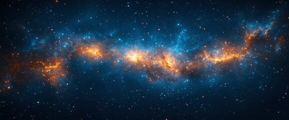 Obraz premium Celestial River A Cosmic Nebula in Deep Space
