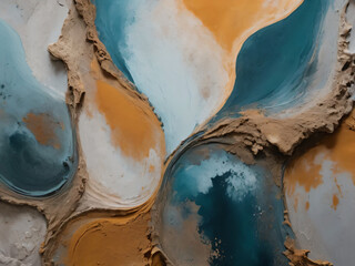 Naklejka premium The abstract painting is a visual feast of shapes and lines.