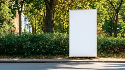 Blank billboard in city park.