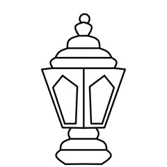 Latern Line icon. Ramadan, Islamic holiday symbols collection. Islamic icons, Muslim day signs icon isolated on white background. Quran Book, Traditional Lanterns. 