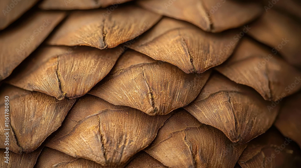 Poster ultra close macro image of a pine cone showcasing intricate texture and detail