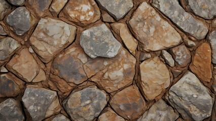 Fototapeta premium Bwonw stone texture. Mountain surface close-up. Distressed, сracked, collapsed, crumbled, broken. Generative Ai