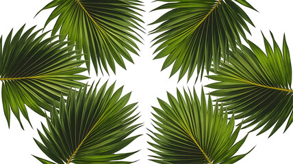 Obraz premium Close-Up of Monstera Deliciosa Leaves in Fan-Like Arrangement on transparent background