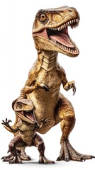 A realistic depiction of a dinosaur and its young, showcasing their features and size difference.