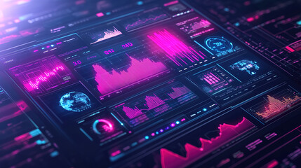 Obraz premium Digital Marketing and Fintech Technology Driving Economic Growth with Data Analytics