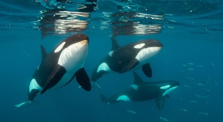 Obraz premium Majestic Killer Whale in Nature, beautiful whale in water