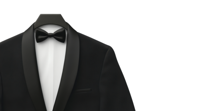 Tuxedo suit mockup, transparent background