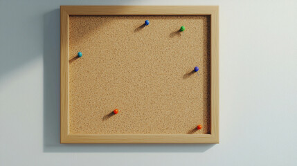 Fototapeta premium Large Blank Notice Board Mounted on White Wall for Organizational Purposes