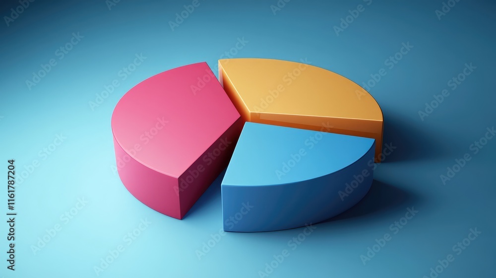 Poster colorful pie chart representation of data analysis and business insights