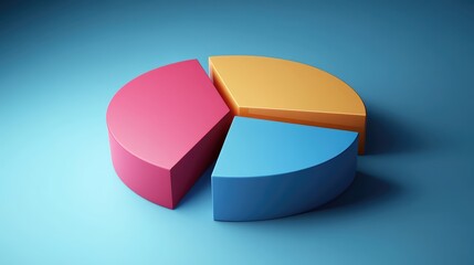 Obraz premium Colorful Pie Chart Representation of Data Analysis and Business Insights