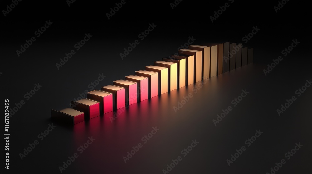 Poster abstract gradient steps with light reflection on dark surface
