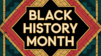 Black History Month celebration banner concept. Celebratory design promoting Black History Month, featuring vibrant colors and bold typography.