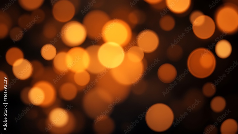 Poster orange bokeh flare light effect on black background, for overlay and screen layer modes