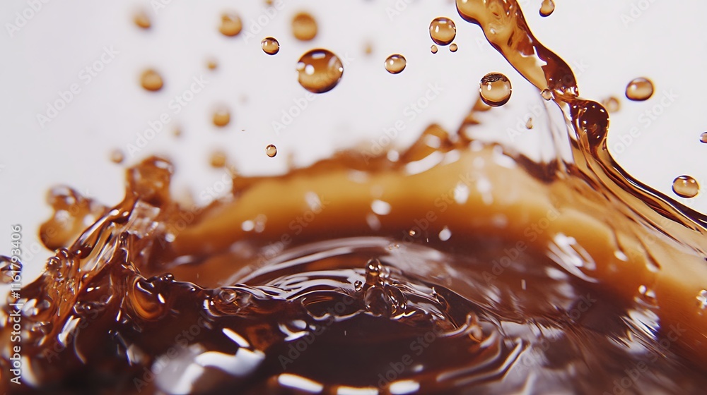 Poster close-up of liquid splashing in a dynamic, artistic composition.