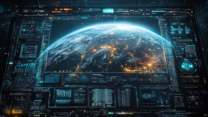 Fototapeta premium Abstract Technology Design for a Globalized Future