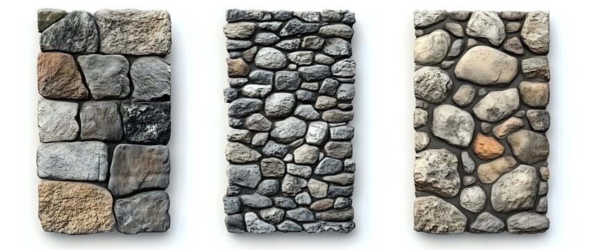 Three Stone Wall Textures: Rustic, Cobblestone, and Fieldstone