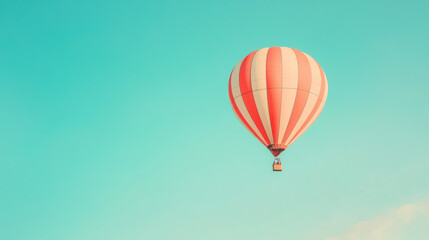 Obraz premium Experience the thrill of hot air ballooning over serene landscapes at sunrise aerial adventure calm atmosphere