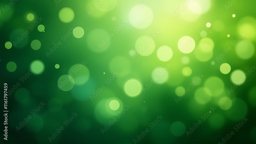 Poster green bokeh flare light effect on black background, for overlay and screen layer modes