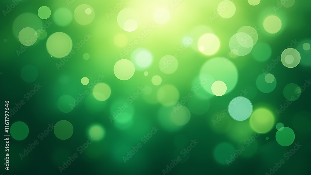 Poster green bokeh flare light effect on black background, for overlay and screen layer modes