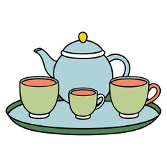 tea set with teapot