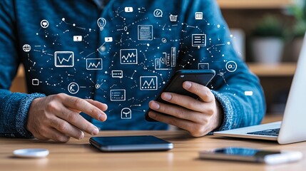 Digital Connectivity and Technology Interaction Concept