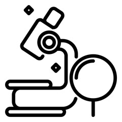 Microscope icon, line icon style