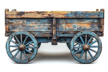 Obraz premium Ornate Antique Wooden Cart with Intricate Painted Designs