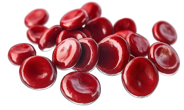 
Hemoglobin red blood cells are isolated on a white background



