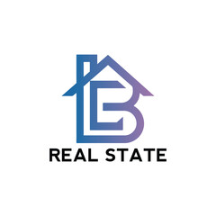 Adobe IllusMonogram letter B with real estate logo design vectortrator Artwork