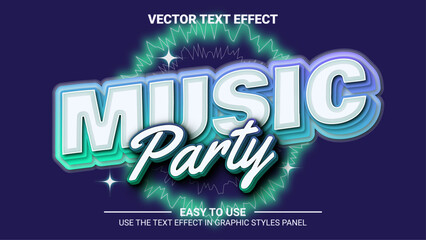 3d music party editable text effect
