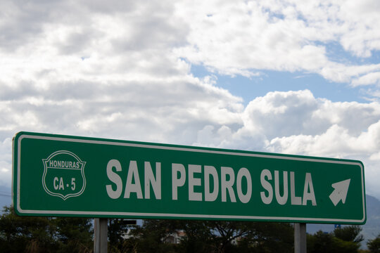 San Pedro Sula Road Sign, Honduras