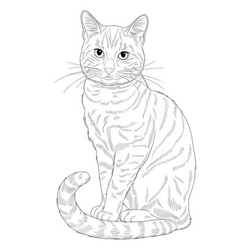 recommend clip art: cat coloring page line art 