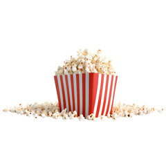 popcorn in a bucket on Transparent Background.