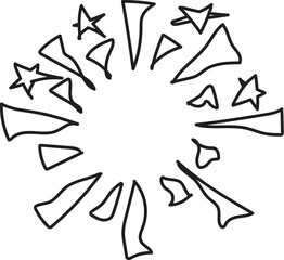 abstract fireworks doodle illustration