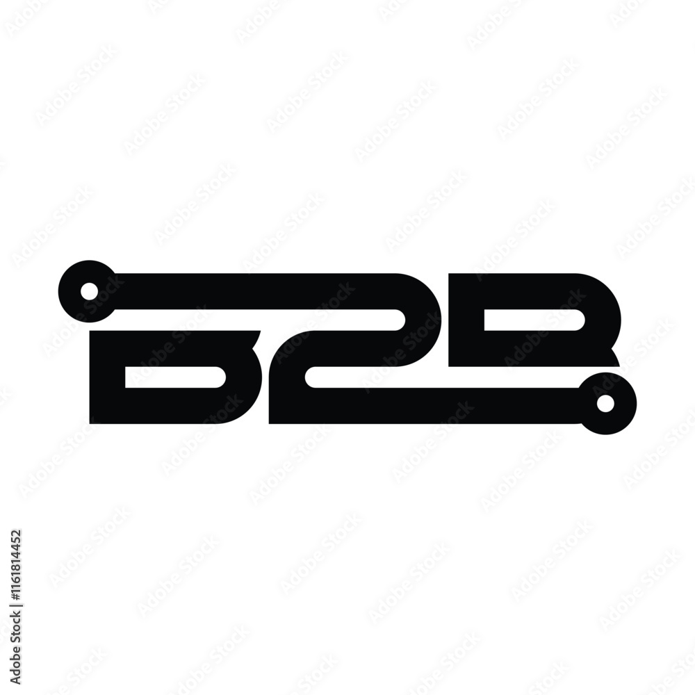 Aufkleber the image shows a flat monogram logo design of an initial letter b2b in black color that looks clean