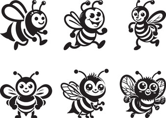 Smiling wasp vector illustration	