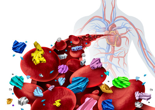 Microplastics And Human Health as tiny plastic particles inside the blood as a health concern from ingestion inhalation or dermal transfer from contaminated water air or food or chemical exposure.