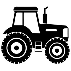 Tractor silhouette vector, tractor, farm, agriculture,