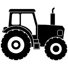 Tractor silhouette vector, tractor, farm, agriculture,