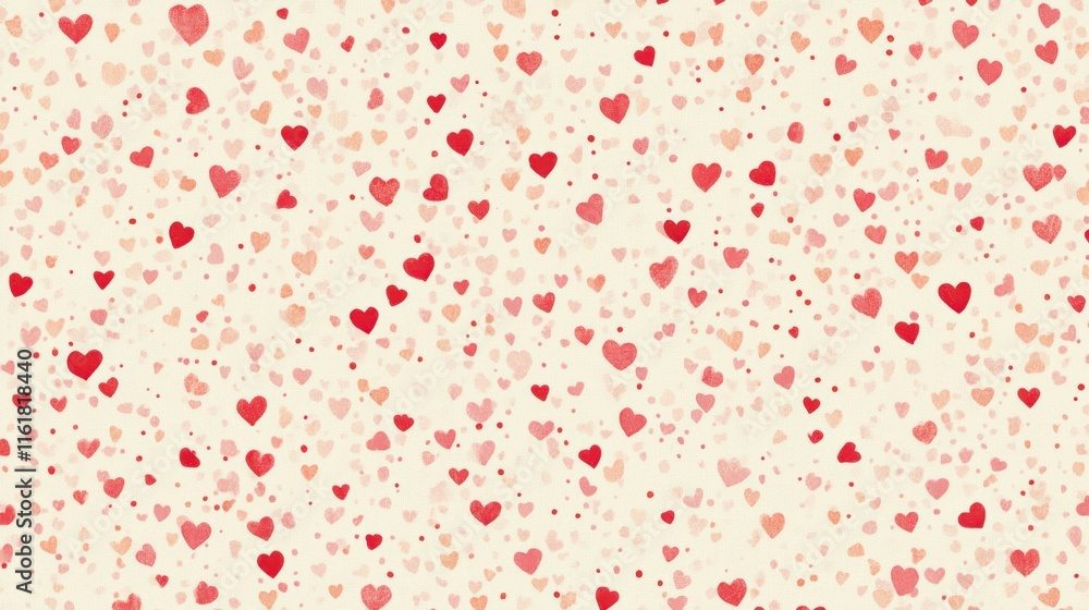 Poster delicate pattern of colorful hearts on soft background for design