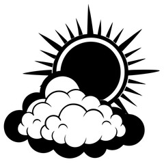 Clear sky with cartoon style fluffy clouds