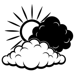 Clear sky with cartoon style fluffy clouds